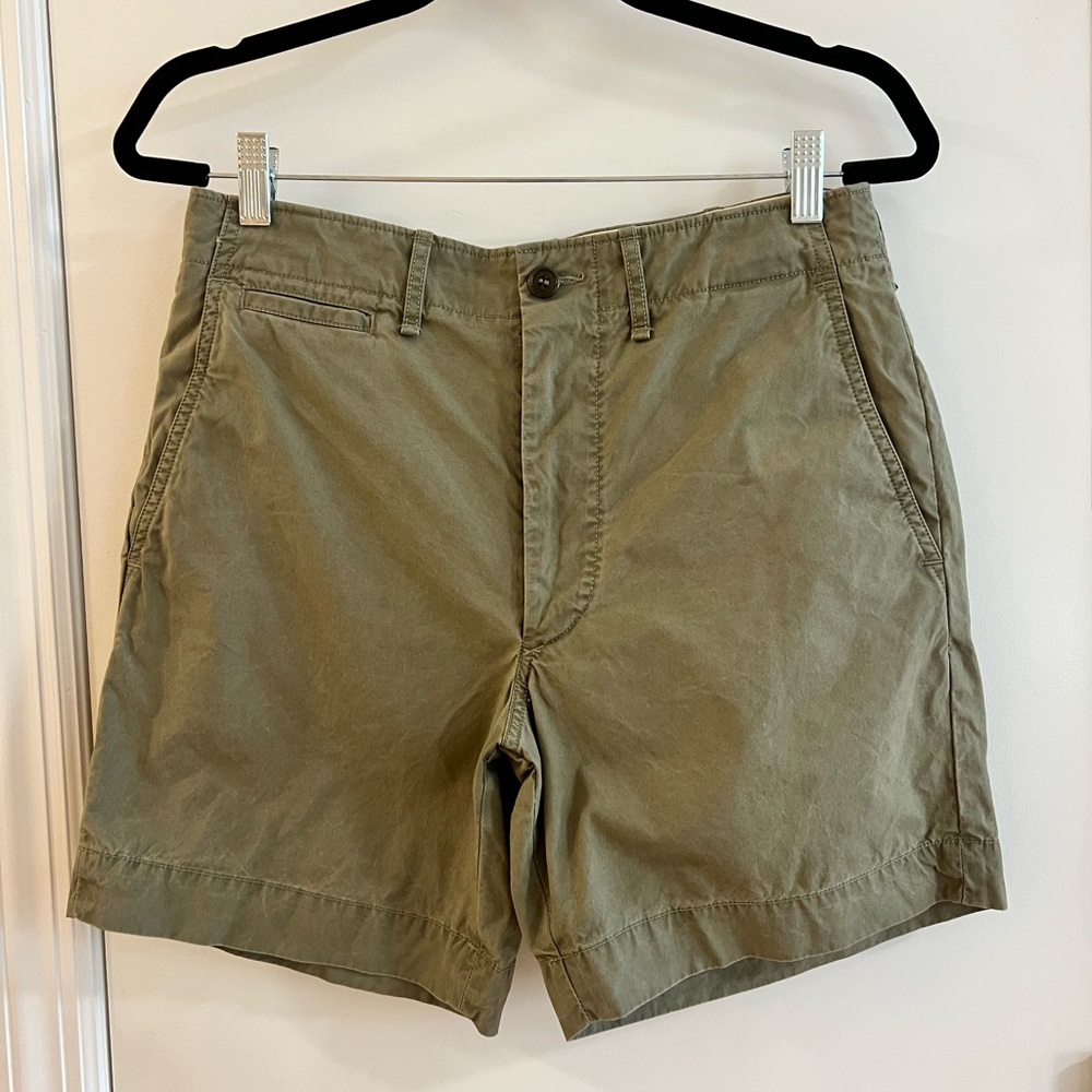 Buck Mason Tropic Twill Carry-On Short in Mosswood, 30